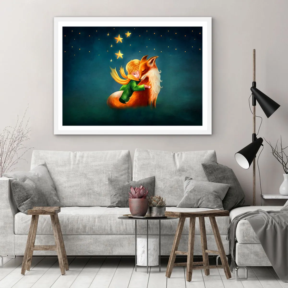 Poszter fekete keretben - Kis herceg - 70x50 cm