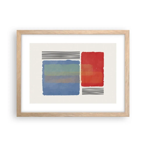 Poszter világos tölgy keretben - A geometria szelleme és betűje - 40x30 cm