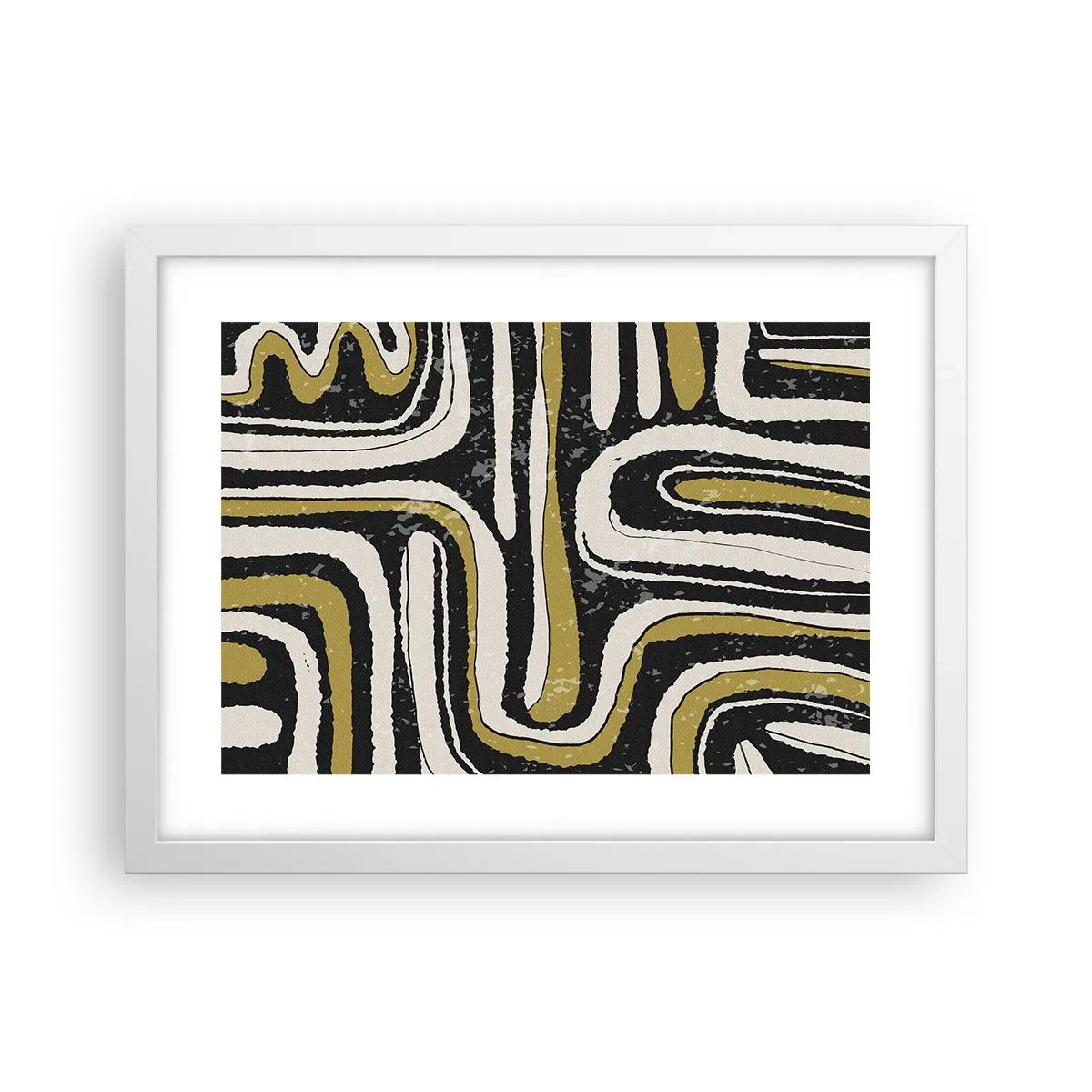 Poszter fekete keretben - Kompozíció: traktusok és sikátorok - 40x30 cm