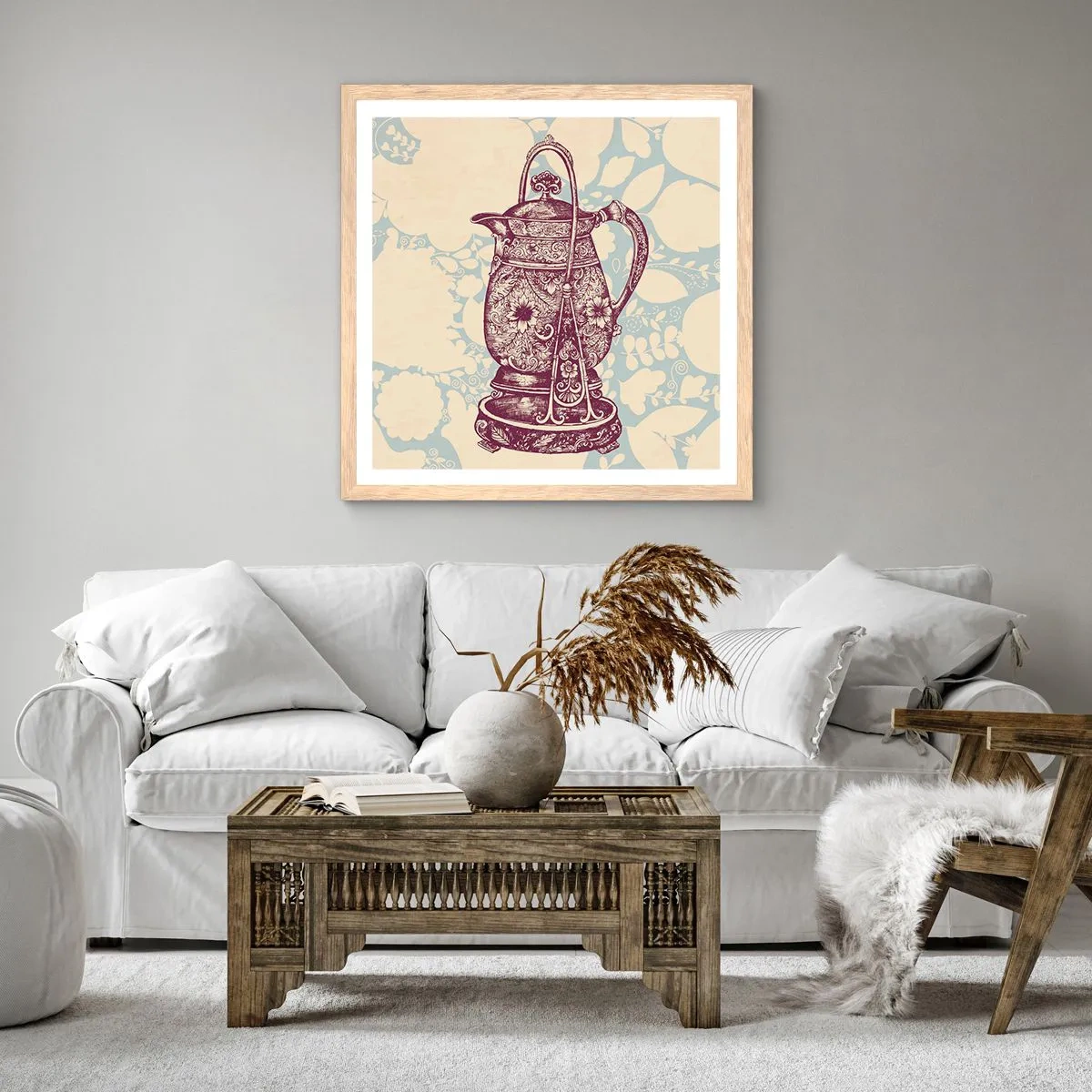 Poszter világos tölgy keretben - A mindennapi élet szépsége - 40x40 cm