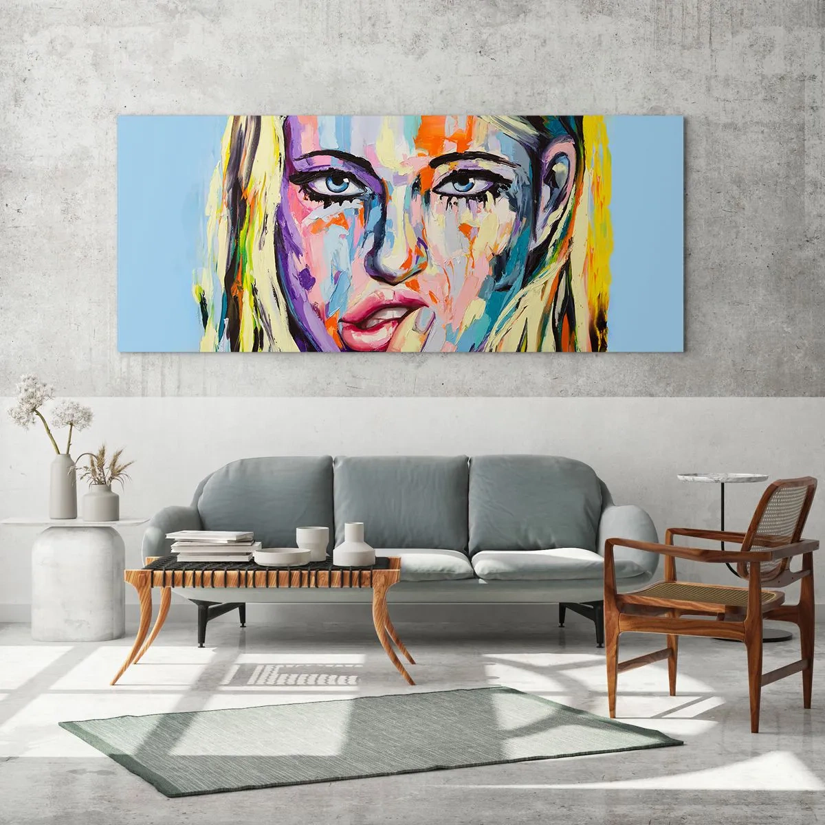 Üveg kép - Nézz egyenesen a szemébe - 120x50 cm