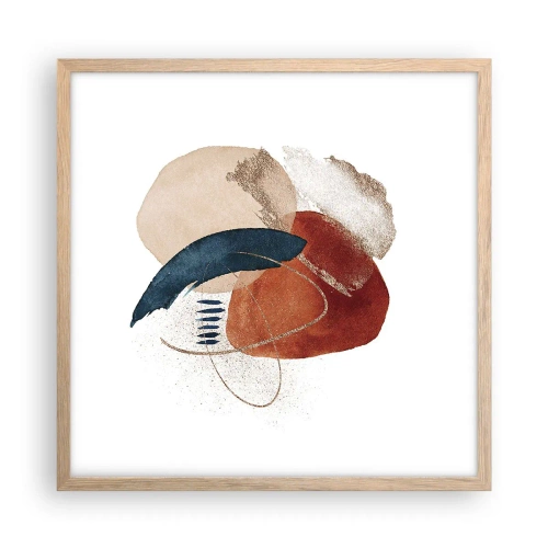 Poszter világos tölgy keretben - Ovális kompozíció - 50x50 cm