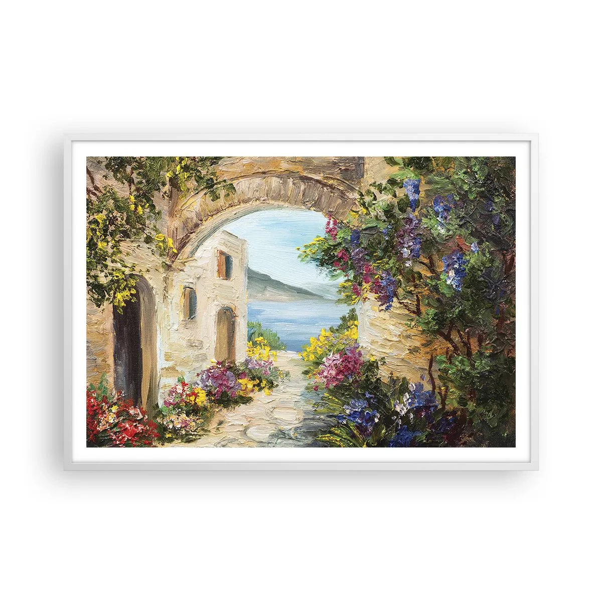 Poszter fekete keretben - Egy tengerparti vidék varázsa - 100x70 cm
