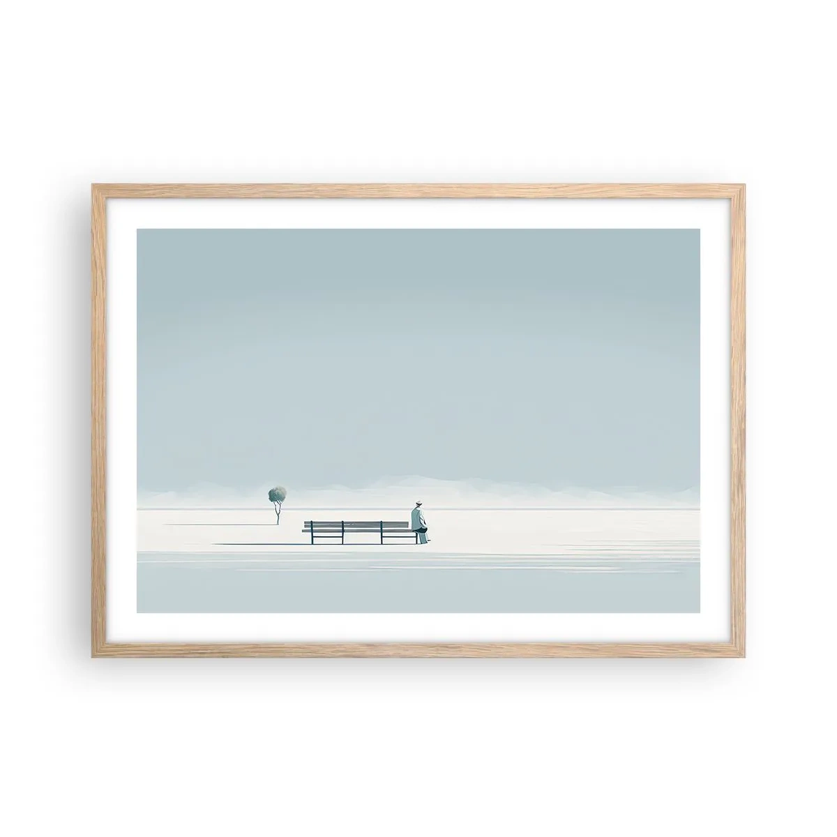 Poszter világos tölgy keretben - Igen, én várok. - 70x50 cm