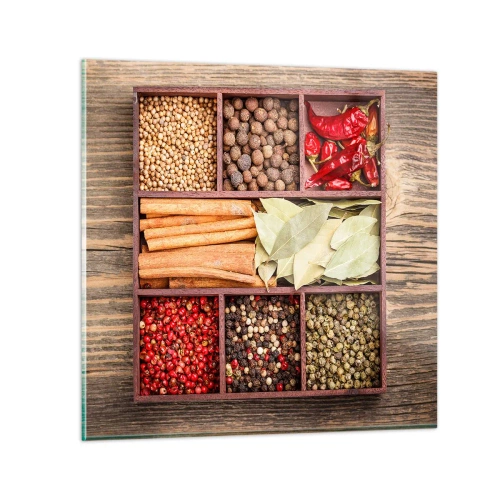 Üveg kép - Formarend, aromacsokor - 30x30 cm