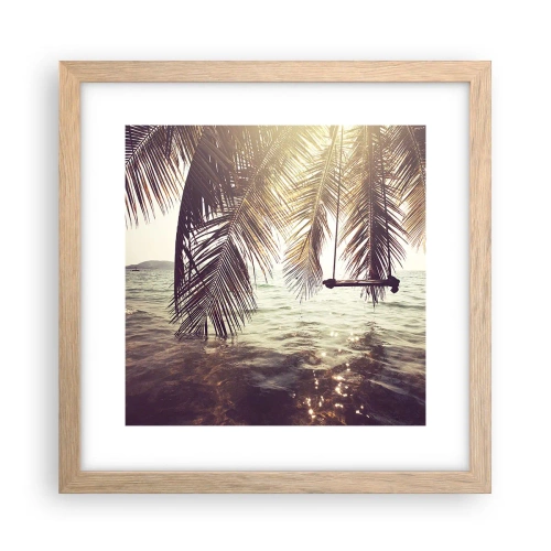 Poszter világos tölgy keretben - Tetszés szerint hintázhat a felhők között - 30x30 cm