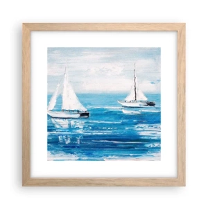 Poszter világos tölgy keretben - Egy barátoddal az oldaladon - 30x30 cm