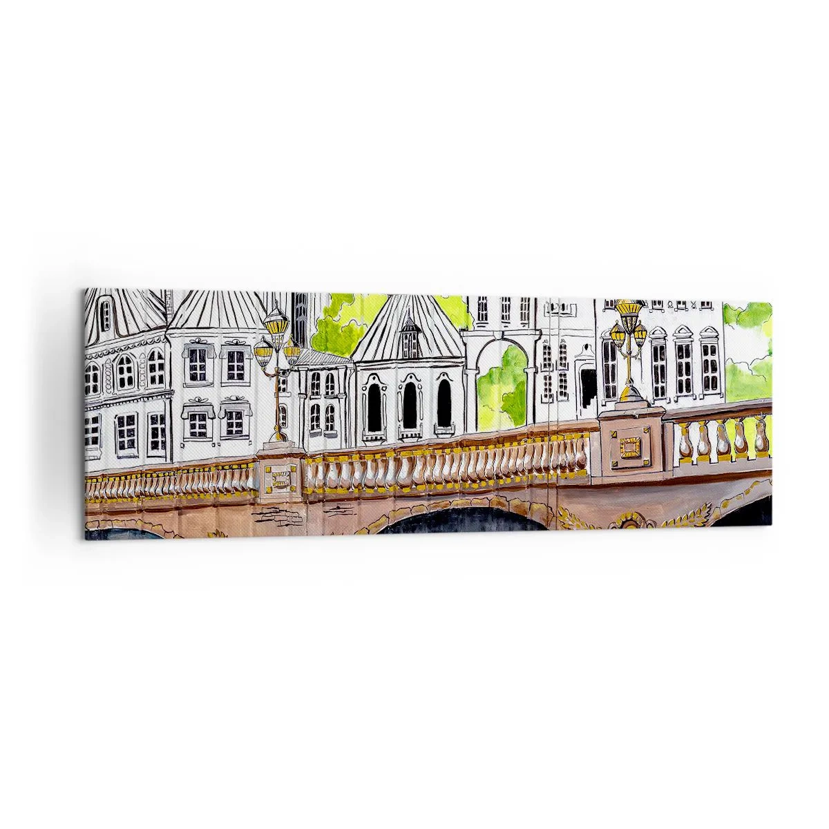 Vászonkép - Város mint a festményről - 160x50 cm