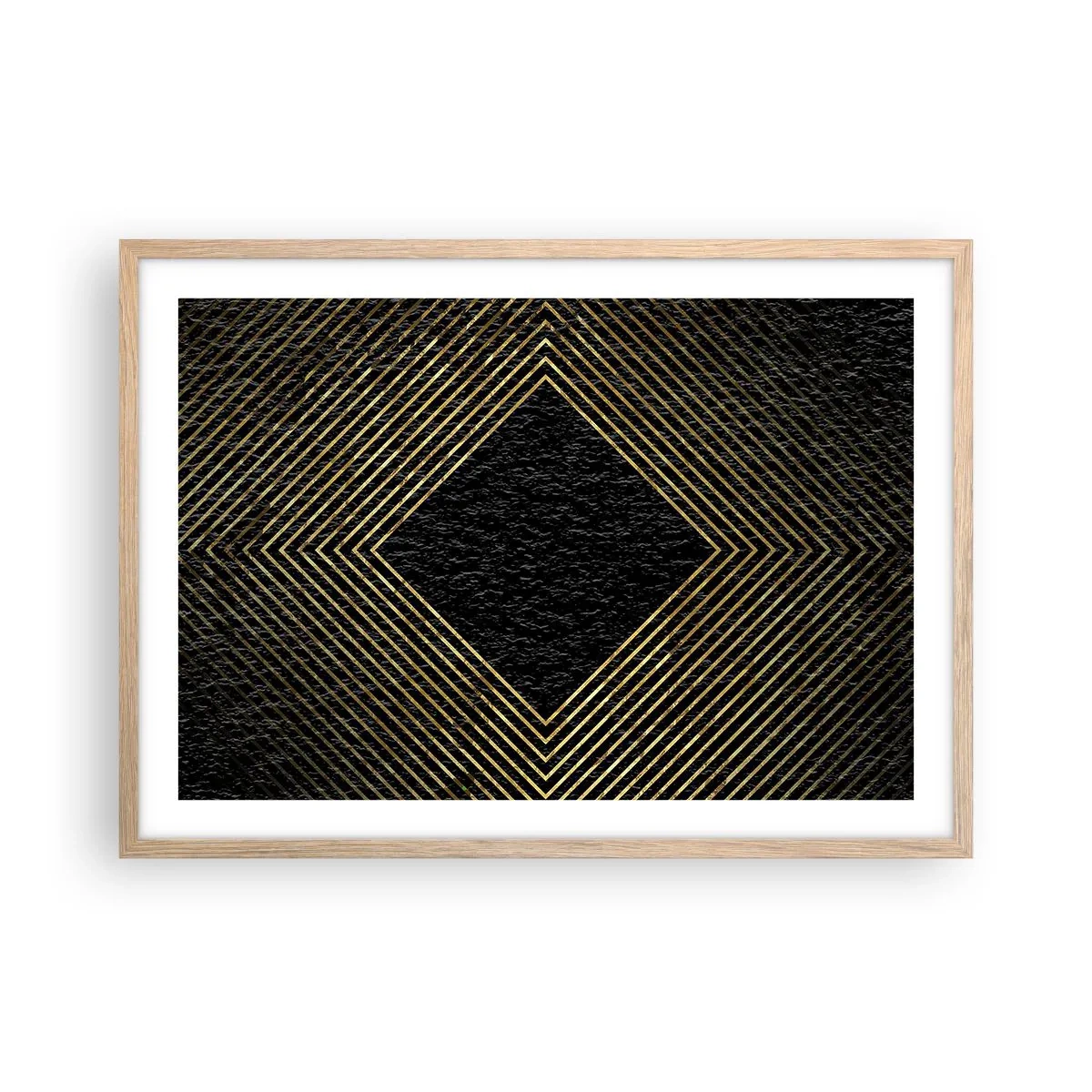 Poszter világos tölgy keretben - Geometria glamour stílusban - 70x50 cm