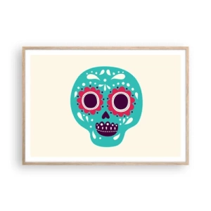 Poszter világos tölgy keretben - Az élet - szórakozás a halálig - 100x70 cm