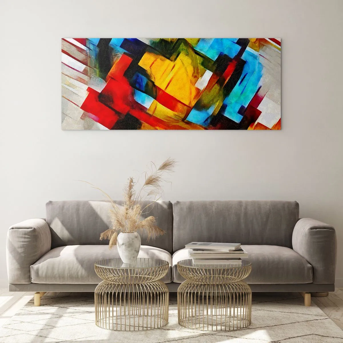 Üveg kép - Többszínű réteges - 100x40 cm