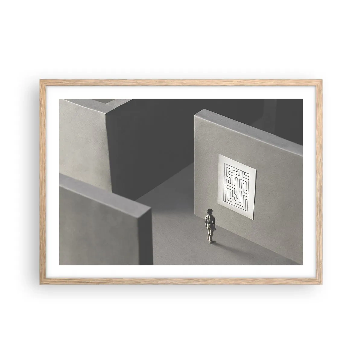 Poszter világos tölgy keretben - De én hol vagyok? - 70x50 cm