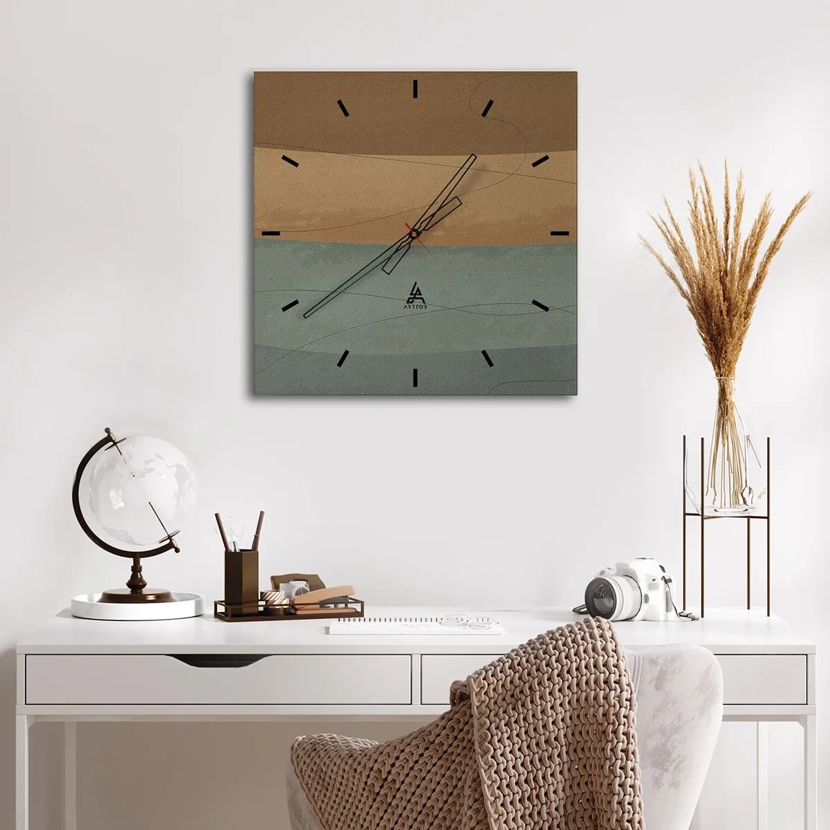 Falióra, Óra - Vízszintes kompozíció - 40x40 cm