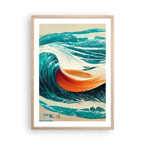 Poszter világos tölgy keretben - Szörfös álma - 50x70 cm