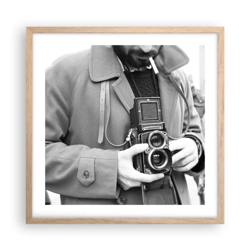 Poszter világos tölgy keretben - Retro stílusban - 50x50 cm