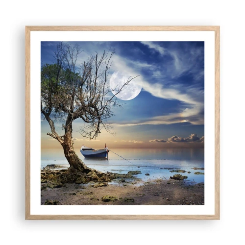 Poszter világos tölgy keretben - Ez a vég vagy a kezdet? - 60x60 cm