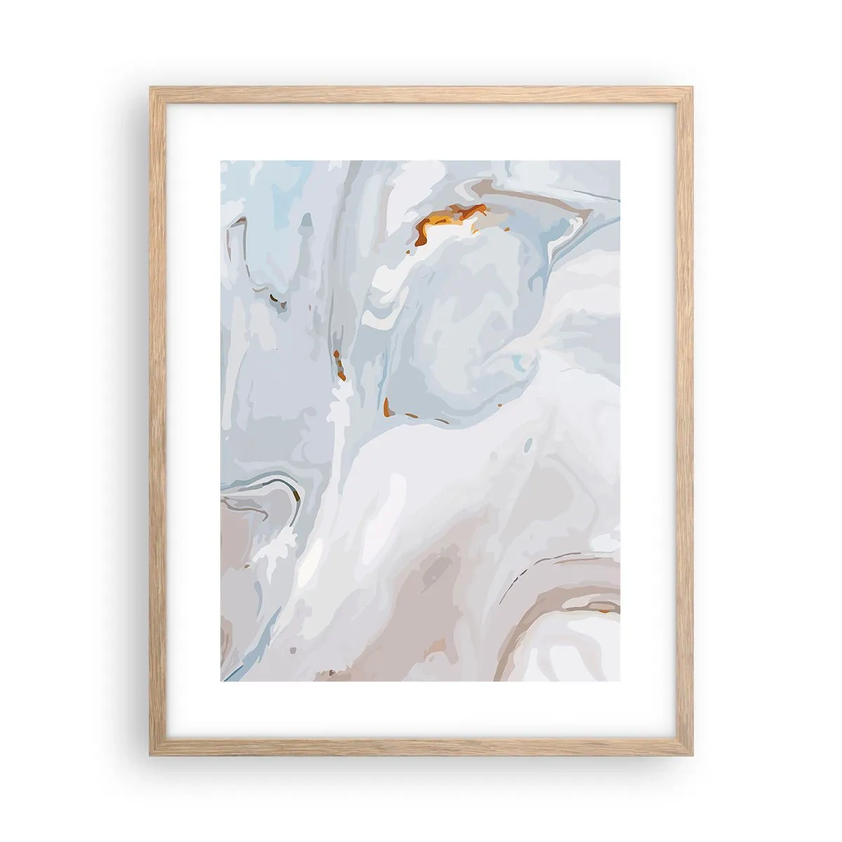 Poszter világos tölgy keretben - Felhabzott fehér - 40x50 cm