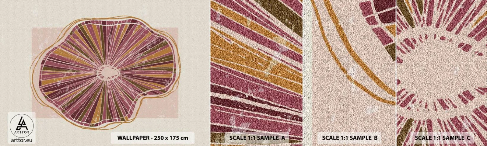 Fotótapéta Minta Öntapadós Deluxe Sticker - Sugárzó absztrakció - Boho, Minimalizmus, Absztrakció - 100x30 cm