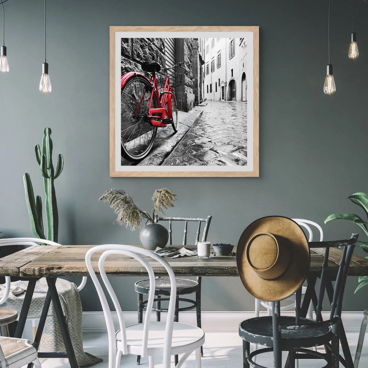 Poszter világos tölgy keretben - Az igazi gyönyör nem öregszik - 40x40 cm