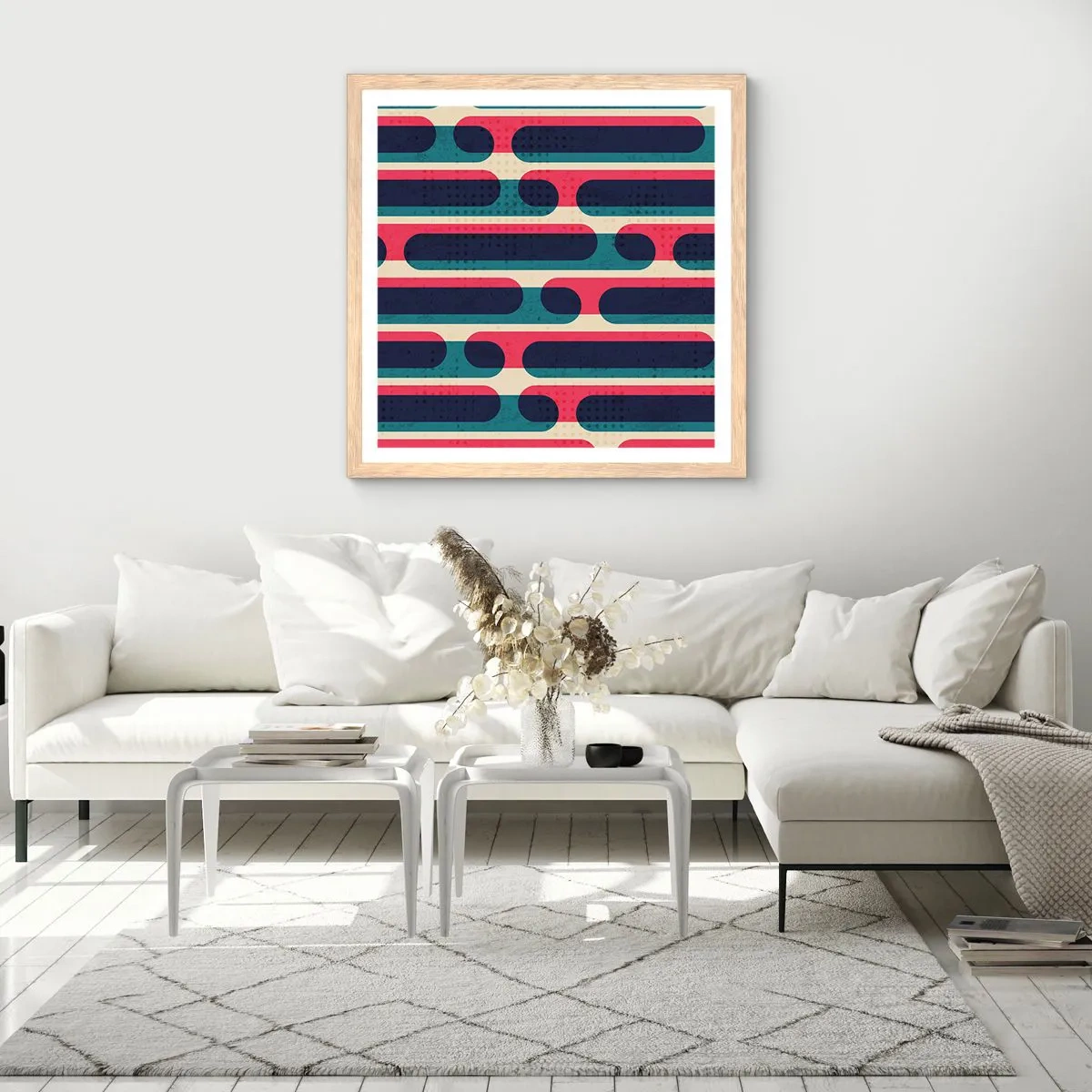 Poszter világos tölgy keretben - Mélységben és előre - 40x40 cm