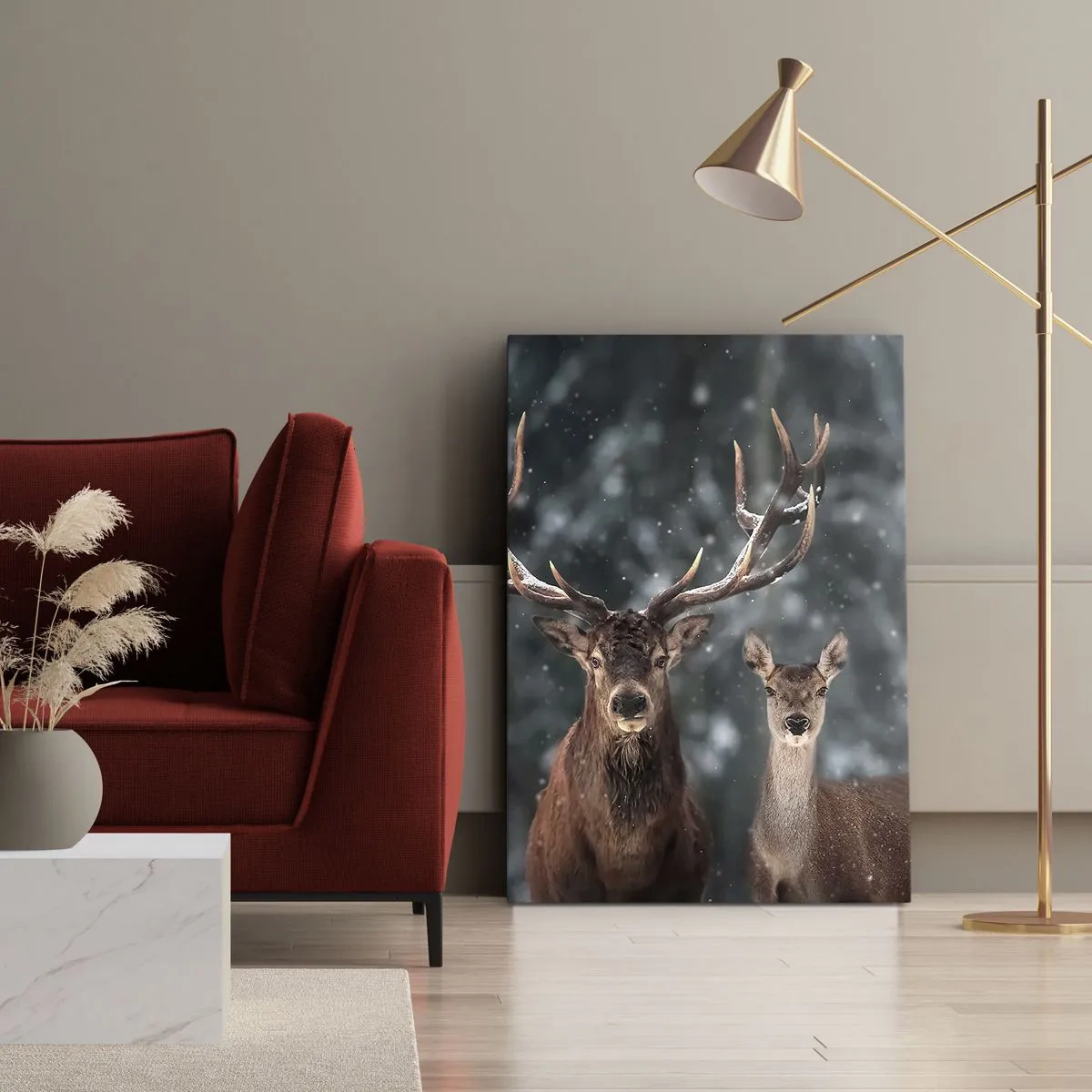 Vászonkép - Az erdő ura a feleségével - 50x70 cm