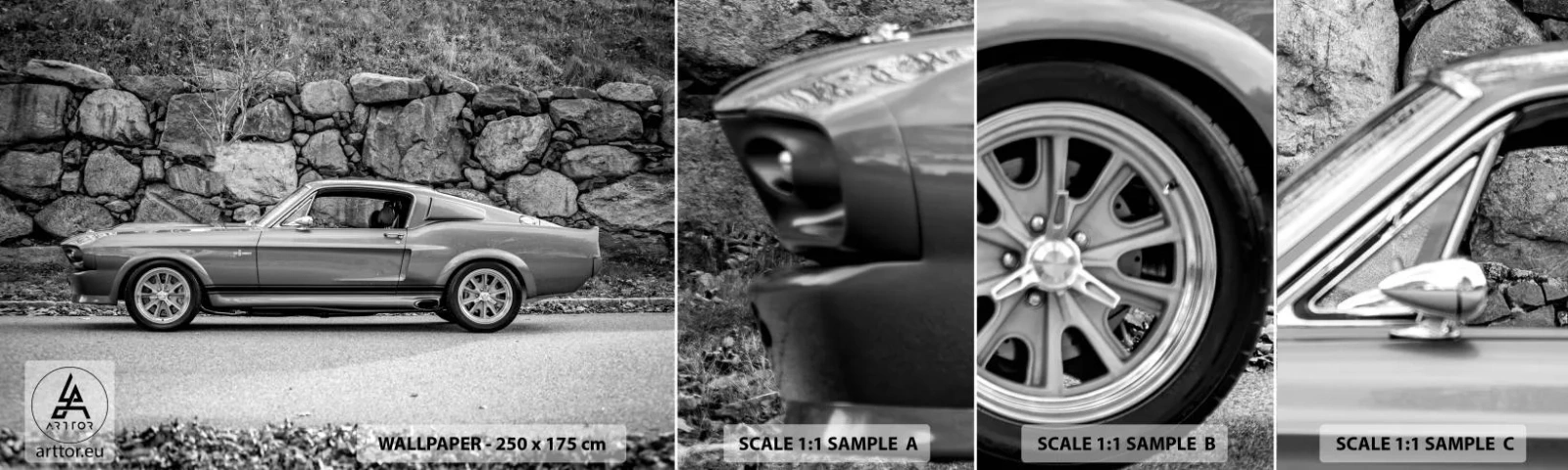 Fotótapéta Minta Öntapadós Deluxe Sticker - A 60-as évek legendája - Antik autó, Autóipari, Sportkocsi - 100x30 cm