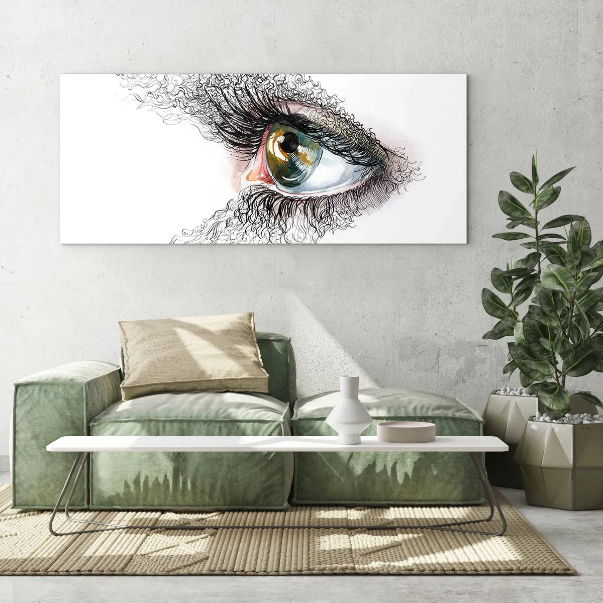 Üveg kép - Nézz egyenesen a lélekbe - 90x30 cm