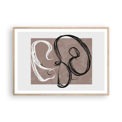 Poszter világos tölgy keretben - Kompozíció - a teljesség keresése - 100x70 cm