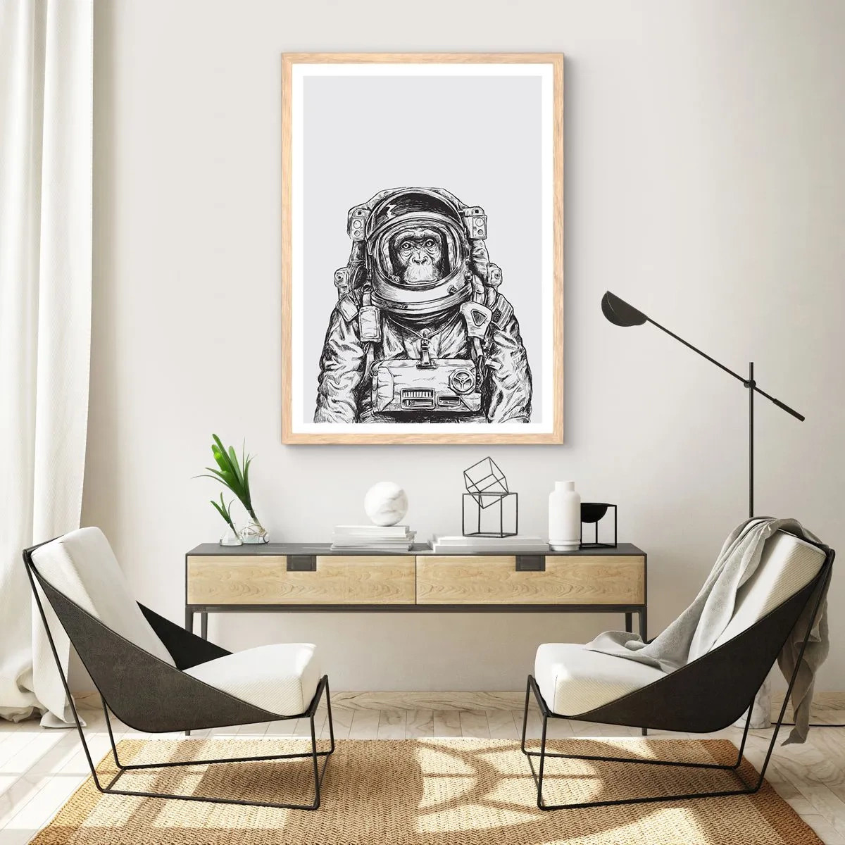 Poszter világos tölgy keretben - Alternatív evolúció - 70x100 cm