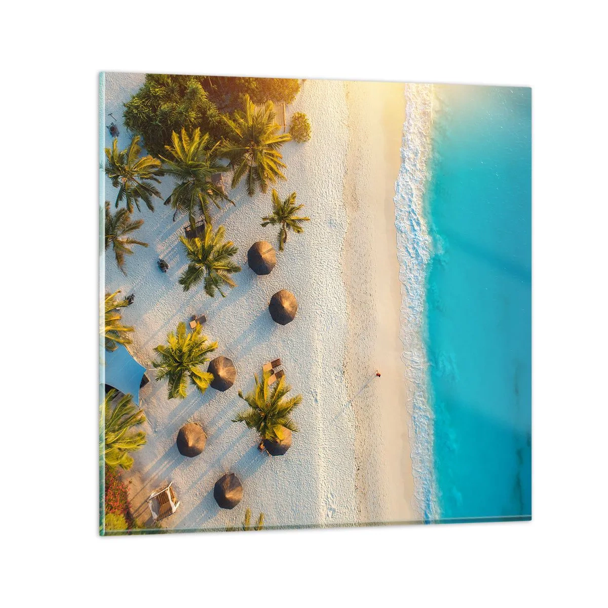 Üveg kép - Üdvözöljük a paradicsomban - 40x40 cm