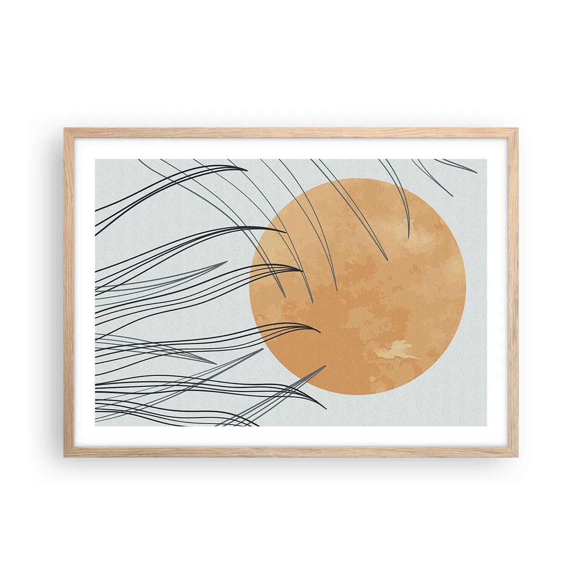 Poszter világos tölgy keretben - Mindig a nap felé - 70x50 cm