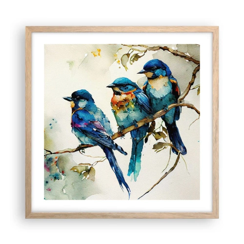 Poszter világos tölgy keretben - Megsértődött? - 50x50 cm