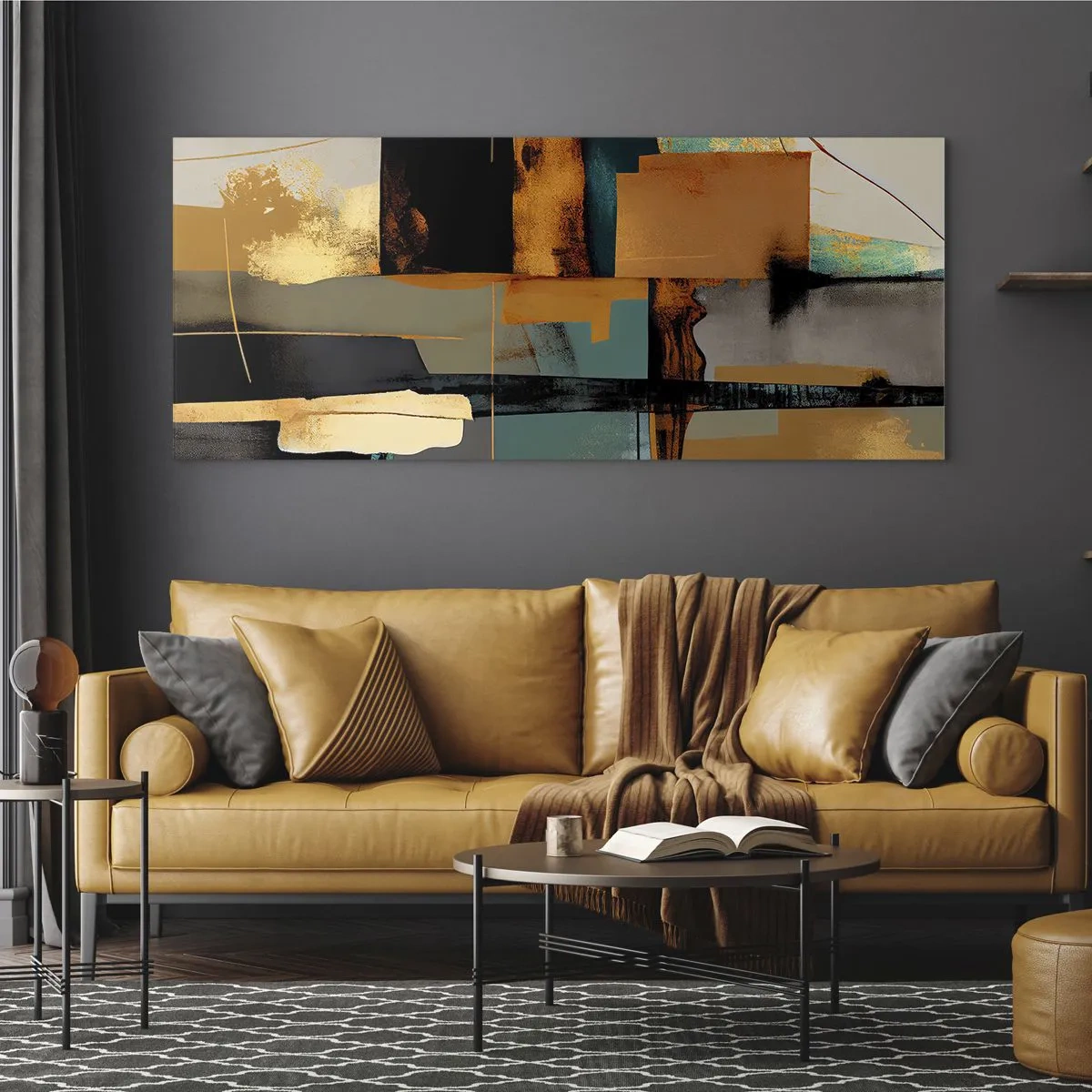 Üveg kép - Absztrakció - fény és árnyék - 120x50 cm