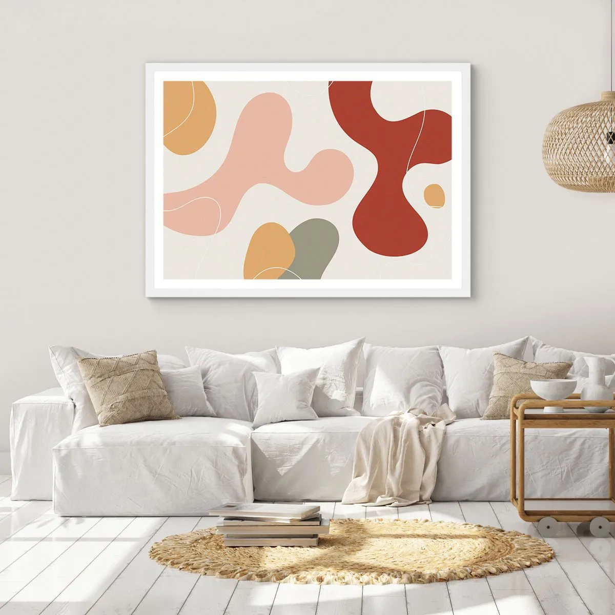 Poszter fekete keretben - Pöttyök vagy hullámok? - 70x50 cm