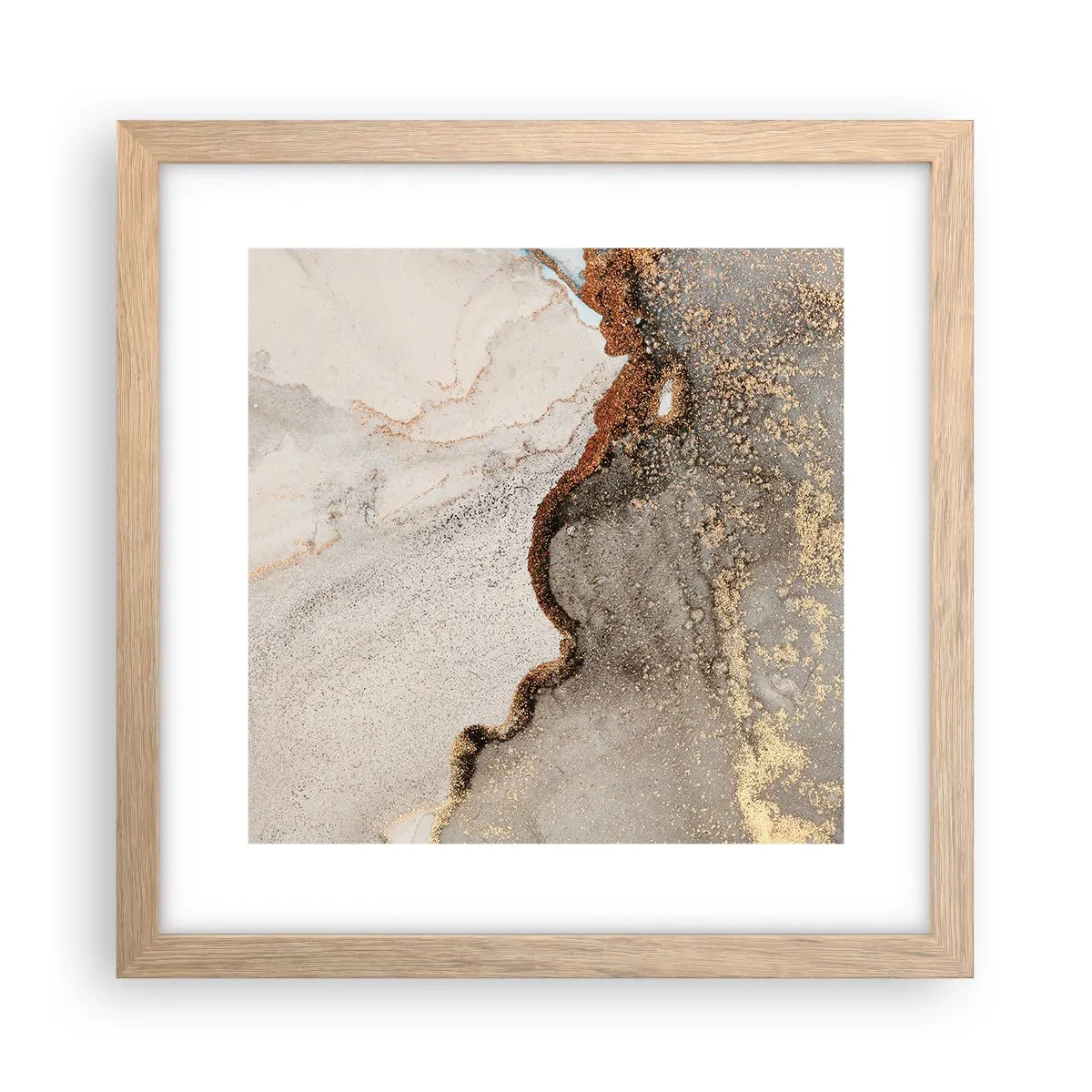 Poszter világos tölgy keretben - A színek határán - 30x30 cm