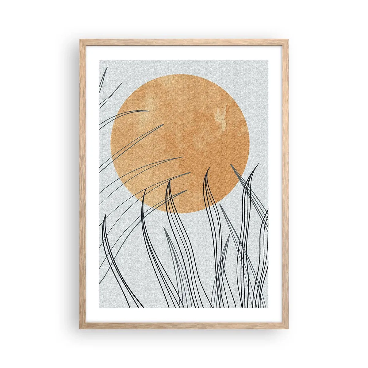 Poszter világos tölgy keretben - Mindig a nap felé - 50x70 cm