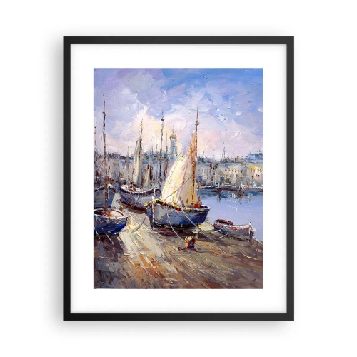 Poszter fehér keretben - Város az öböl mellett - 40x50 cm