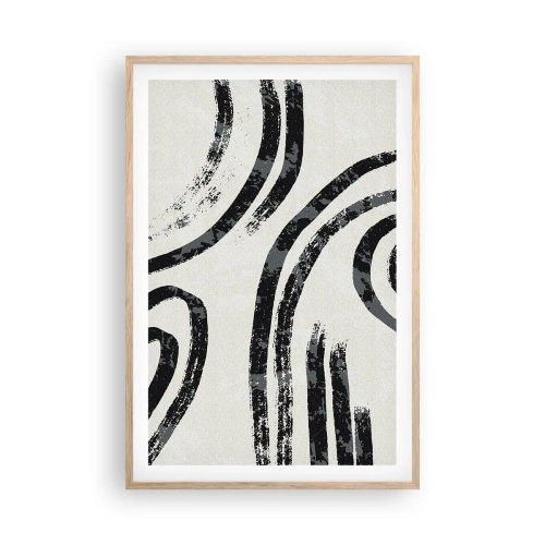 Poszter világos tölgy keretben - Félig megállt - 61x91 cm