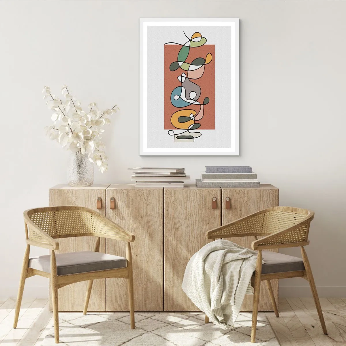 Poszter fekete keretben - Absztrakció: színes kuszaság - 70x100 cm