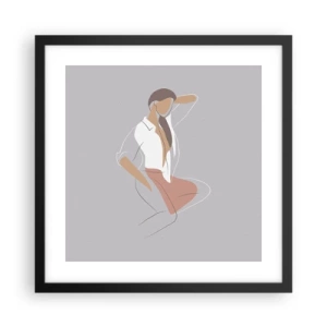 Poszter fehér keretben - Kecsesség kontúrja - 40x40 cm