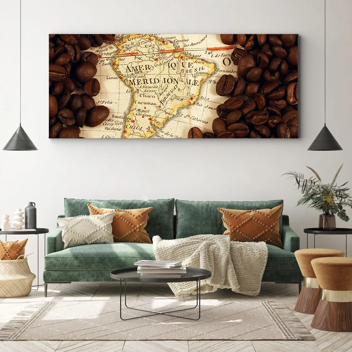 Vászonkép - Honnan származik a legjobb kávé? - 100x40 cm