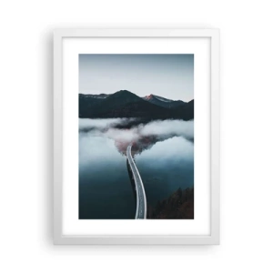 Poszter fekete keretben - Tükörsima víz felett - 30x40 cm