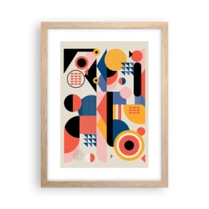 Poszter világos tölgy keretben - Összetétel: játszadozzunk - 30x40 cm