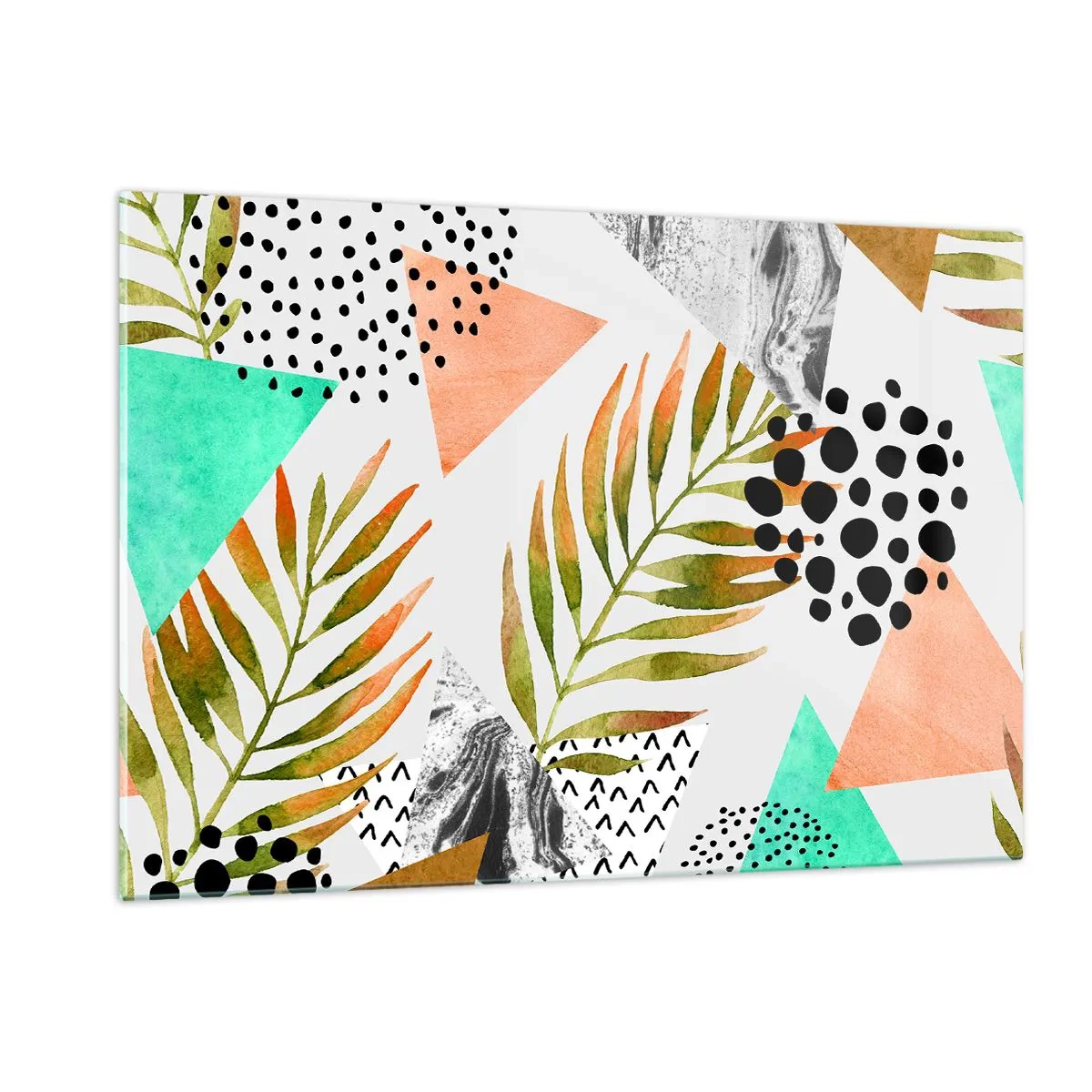 Üveg kép - Dekoráció pálmalevéllel - 120x80 cm