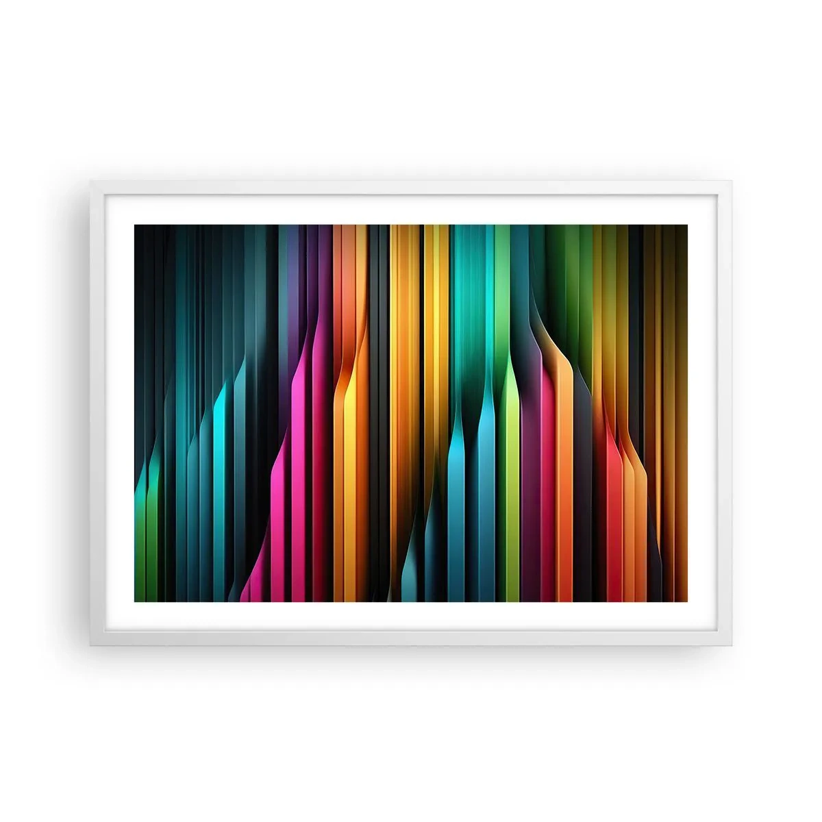 Poszter fekete keretben - Fényorgonák - 70x50 cm