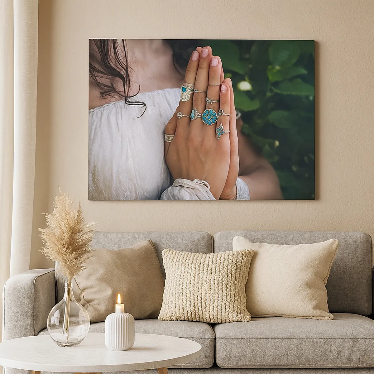 Vászonkép - Üdvözöljük a lét középpontjában - 30x30 cm