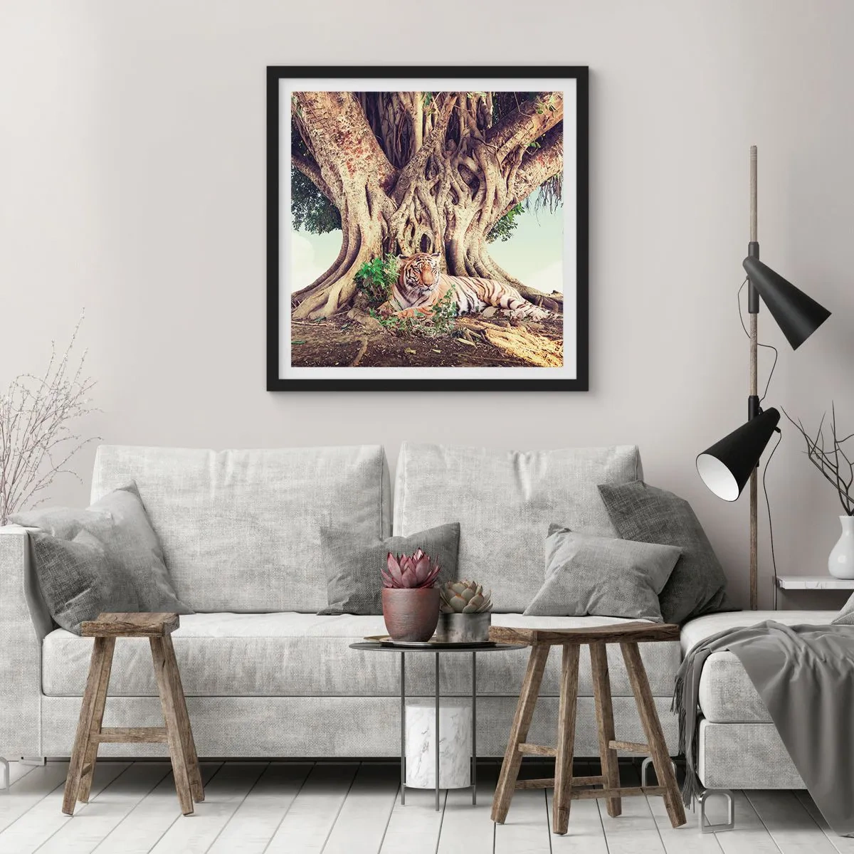 Poszter fehér keretben - Kilátás a Genezis könyvéből - 60x60 cm