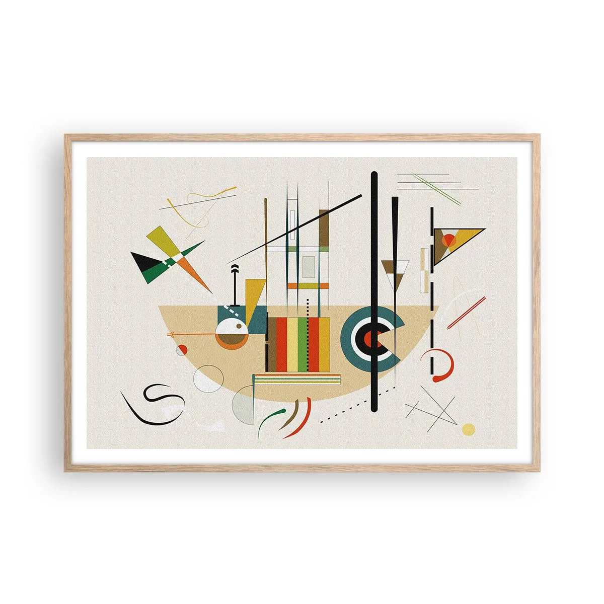 Poszter világos tölgy keretben - És nevet a világ - 100x70 cm