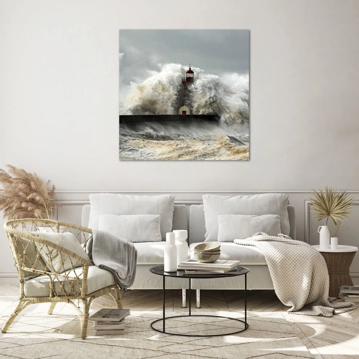 Üveg kép - Az óceán haragja - 30x30 cm