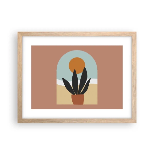 Poszter világos tölgy keretben - Kis örömök - 40x30 cm
